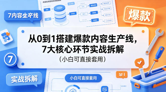 从0到1搭建爆款内容生产线，7大核心环节实战拆解（小白可直接套用） - 臻优资源网
