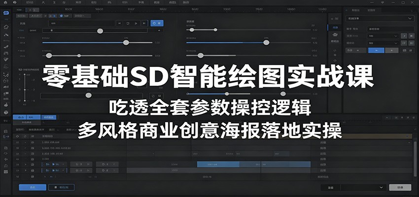 零基础SD智能绘图实战课：吃透全套参数操控逻辑，多风格商业创意海报落地实操 - 臻优资源网
