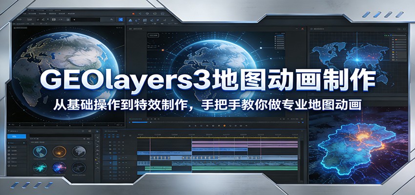 GEOlayers3地图动画制作：从基础操作到特效制作，手把手教你做专业地图动画 - 臻优资源网