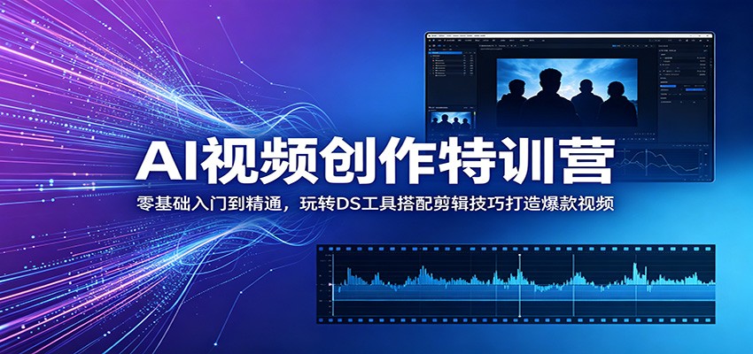 AI视频创作特训营：零基础入门到精通，玩转DS工具搭配剪辑技巧打造爆款视频 - 臻优资源网