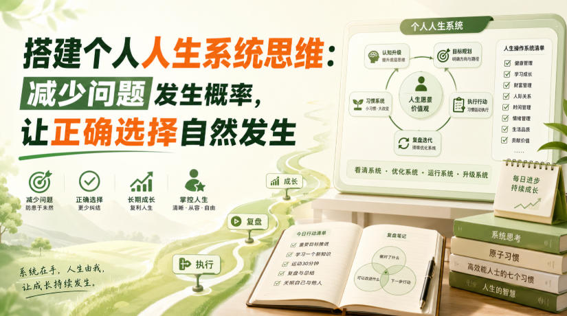付费文章：搭建个人人生系统思维：减少问题发生概率，让正确选择自然发生 - 臻优资源网