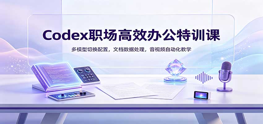Codex职场高效办公特训课：多模型切换配置，文档数据处理，音视频自动化教学 - 臻优资源网