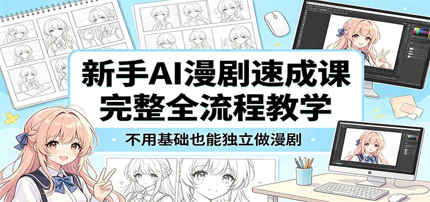 新手AI漫剧速成课：完整全流程教学，不用基础也能独立做漫剧 - 臻优资源网