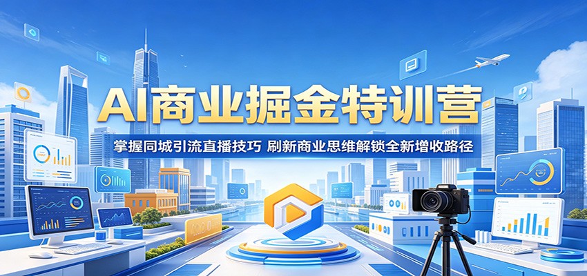 AI商业掘金特训营：掌握同城引流直播技巧，刷新商业思维解锁全新增收路径 - 臻优资源网