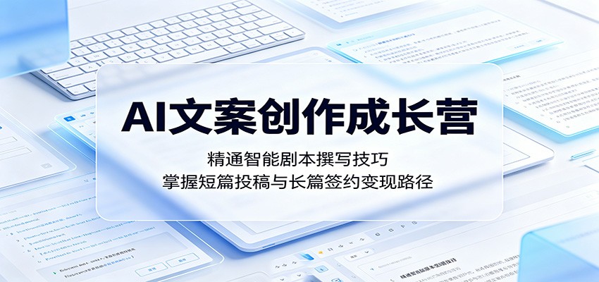 AI文案创作成长营：精通智能剧本撰写技巧，掌握短篇投稿与长篇签约变现路径 - 臻优资源网