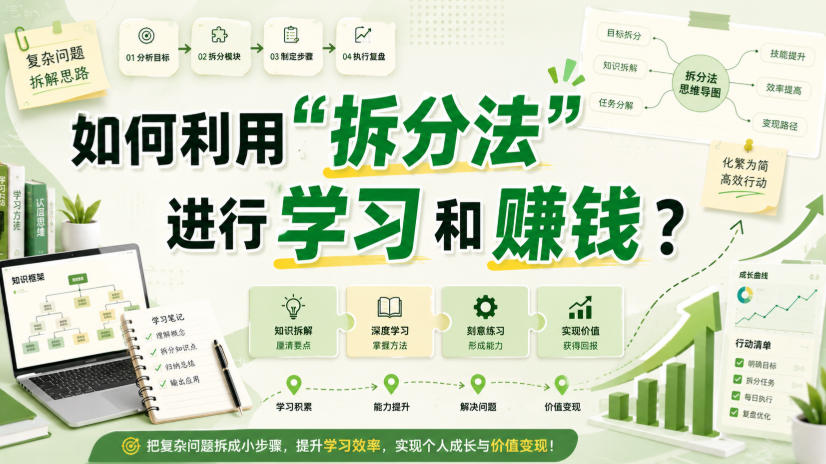 付费文章：如何利用“拆分法”进行学习和賺钱？ - 臻优资源网