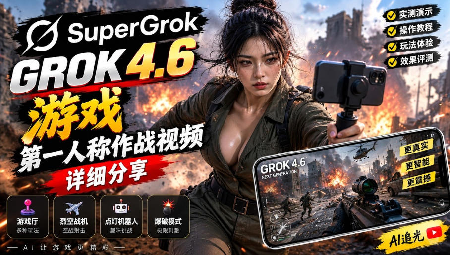 Grok 4.6也能做游戏？第一人称作战视频实测｜玩法详细讲解 - 臻优资源网
