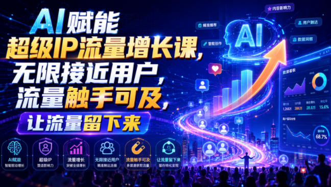 AI赋能超级IP流量增长课，无限接近用户，流量触手可及，让流量留下来 - 臻优资源网