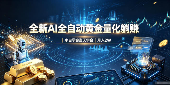 全新AI全自动黄金量化躺賺：小白学会当天学会，月入2W！【揭秘】 - 臻优资源网