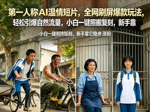 第一人称AI温情短片，全网刷屏爆款玩法，轻松引爆自然流量，小白一键照搬复刻，新手靠它稳步涨粉 - 臻优资源网