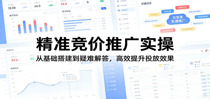 精准竞价推广实操：从基础搭建到疑难解答，高效提升投放效果 - 臻优资源网