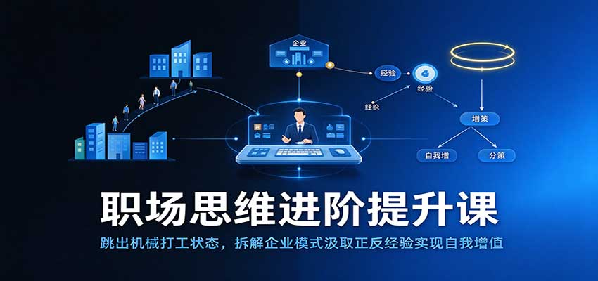 职场思维进阶提升：跳出机械打工状态，拆解企业模式汲取正反经验实现自我增值 - 臻优资源网