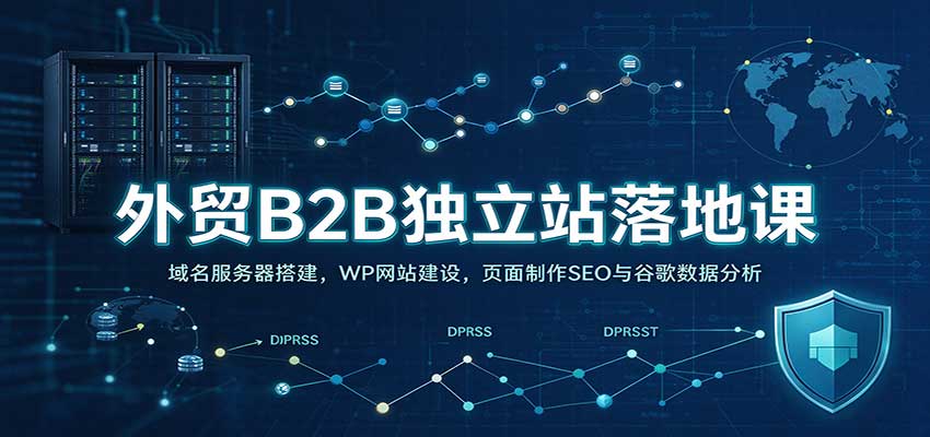 外贸B2B独立站落地课：域名服务器搭建，WP网站建设，页面制作SEO与谷歌数据分析 - 臻优资源网