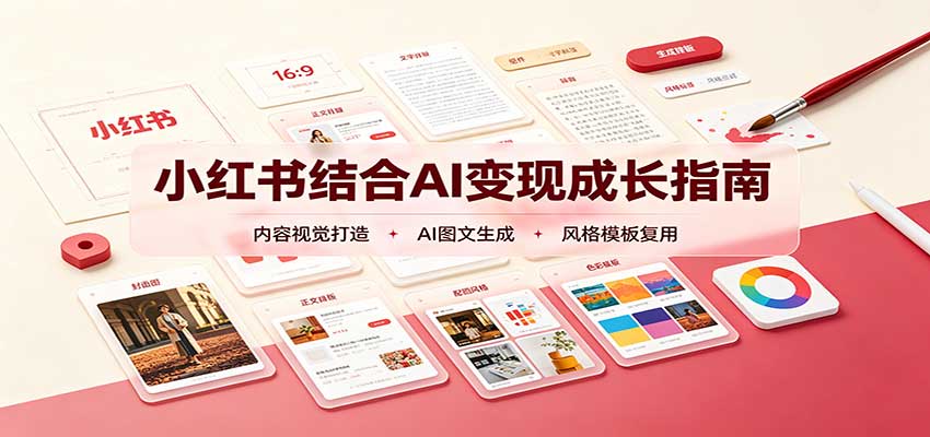 小红书结合AI变现成长指南：账号精准定位，内容视觉打造，搭建可复制流量获客体系 - 臻优资源网