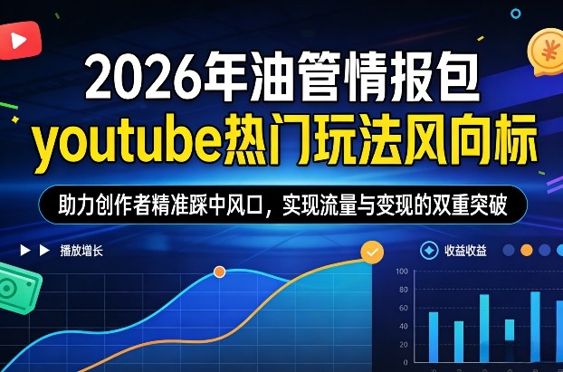 2026年油管情报包，youtube热门玩法风向标，助力创作者精准踩中风口，实现流量与变现的双重突破 - 臻优资源网