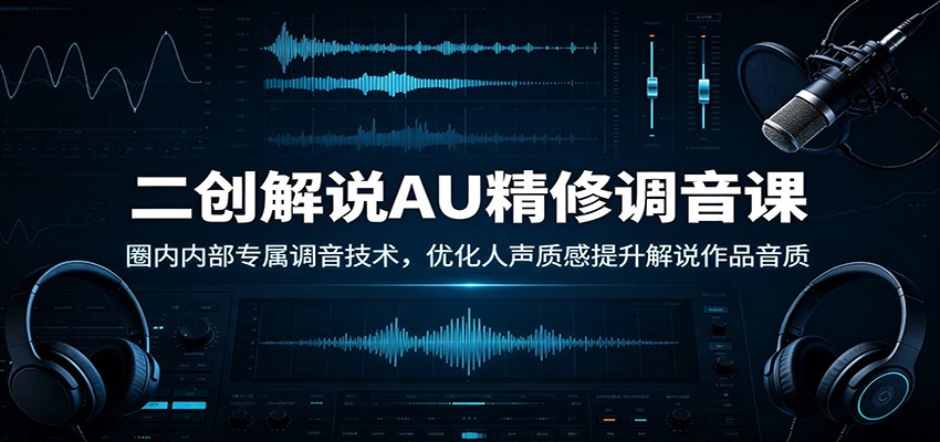 二创解说AU精修调音课：圈内内部专属调音技术，优化人声质感提升解说作品音质 - 臻优资源网