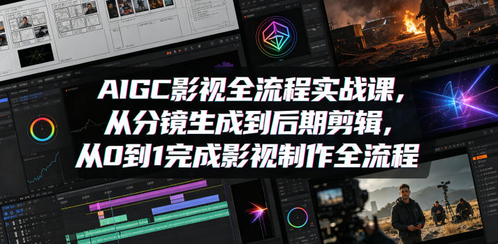AIGC影视全流程实战课，从分镜生成到后期剪辑，从0到1完成影视制作全流程 - 臻优资源网