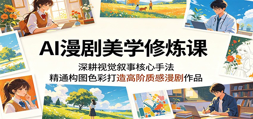 AI漫剧美学修炼课：深耕视觉叙事核心手法，精通构图色彩打造高阶质感漫剧作品 - 臻优资源网