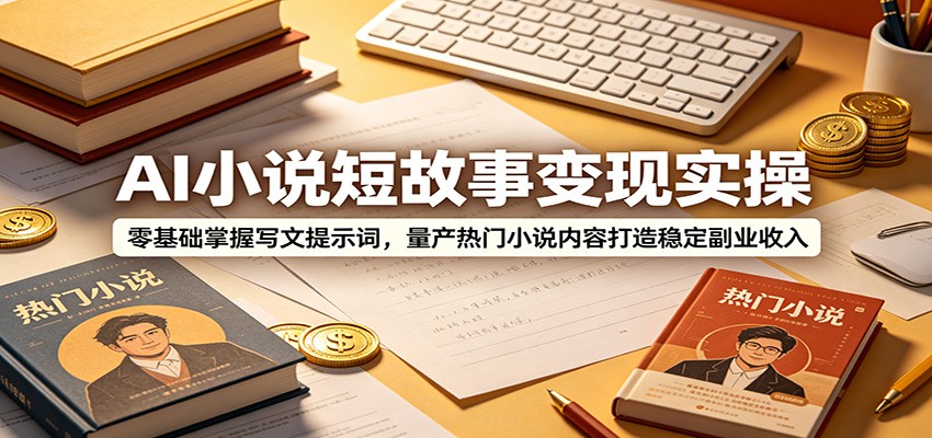 AI小说短故事变现实操：零基础掌握写文提示词，量产热门小说内容打造稳定副业收入 - 臻优资源网