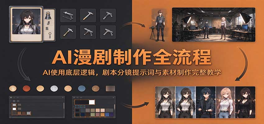 AI漫剧制作全流程：AI使用底层逻辑，剧本分镜提示词与素材制作完整教学 - 臻优资源网
