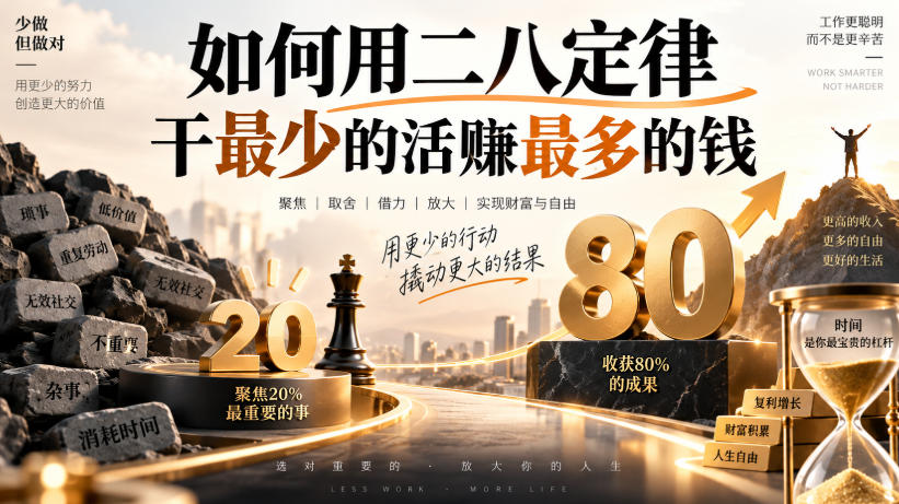 付费文章：如何用二八定律干最少的活賺最多的钱 - 臻优资源网