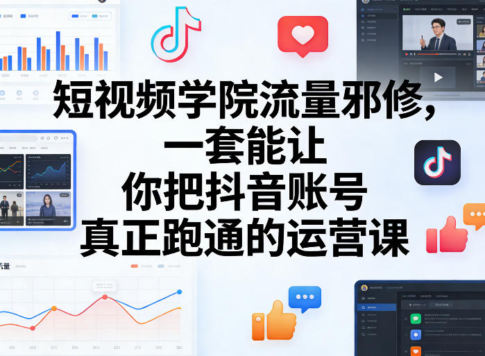 短视频学院流量邪修，一套能让你把抖音账号真正跑通的运营课 - 臻优资源网