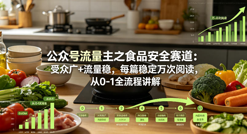 公众号流量主之食品安全赛道，受众广+流量稳，每篇作品稳定万次阅读，从0-1全流程讲解 - 臻优资源网