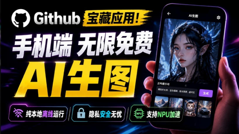 Github宝藏应用！手机端无限免费AI生图，纯本地离线运行，支持NPU加速斩获3.1k stars，local-dream - 臻优资源网
