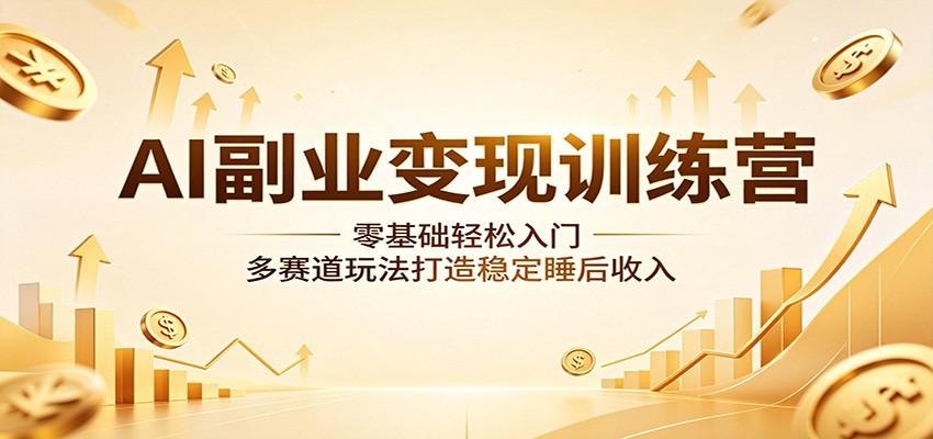 AI副业变现训练营:零基础轻松入门,多赛道玩法打造稳定睡后收入 - 臻优资源网