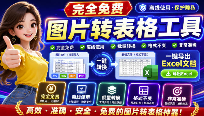 图片表格识别提取工具，支持一键从图片中智能提取表格并导出Excel文件，可离线免网运行，FastTableOCR - 臻优资源网