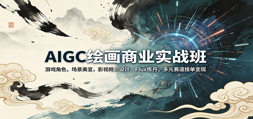 AIGC绘画商业实战班：游戏角色，场景美宣，影视概念设计，Flux炼丹，多元赛道接单变现 - 臻优资源网