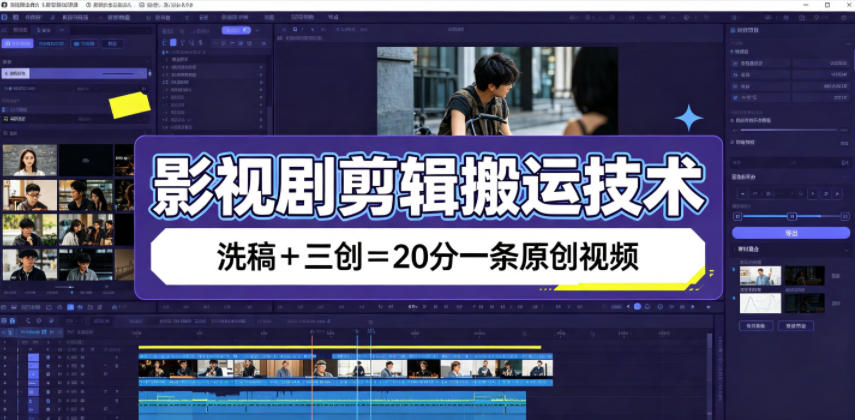 影视剧剪辑搬运技术，洗稿+三创=20分一条原创视频 - 臻优资源网