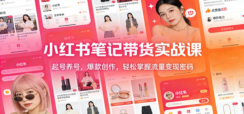 小红书笔记带货实战课：起号养号，爆款创作，轻松掌握流量变现密码 - 臻优资源网