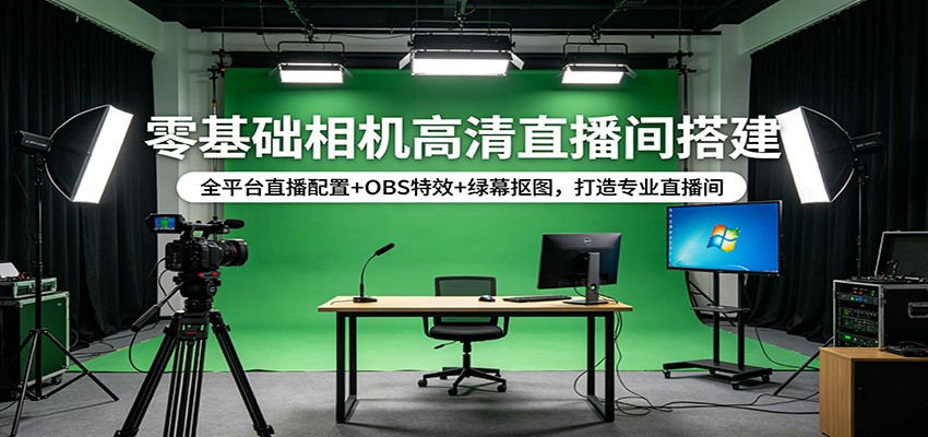 零基础相机高清直播间搭建：全平台直播配置+OBS特效+绿幕抠图，打造专业直播间 - 臻优资源网