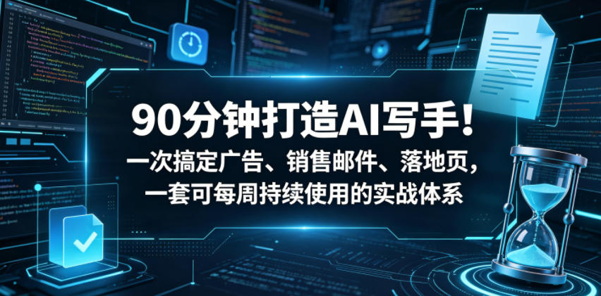 90分钟打造AI写手！一次搞定广告、销售邮件、落地页，一套可每周持续使用的实战体系【原创双语字幕】 - 臻优资源网