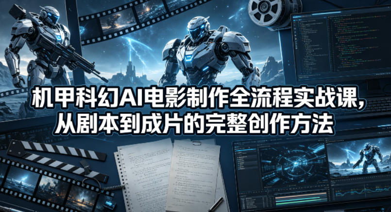 机甲科幻AI电影制作全流程实战课，从剧本到成片的完整创作方法 - 臻优资源网