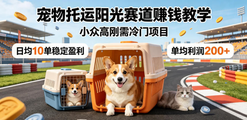 宠物托运阳光赛道賺钱教学，小众高刚需冷门项目，日均10单稳定盈利，单均利润200+ - 臻优资源网