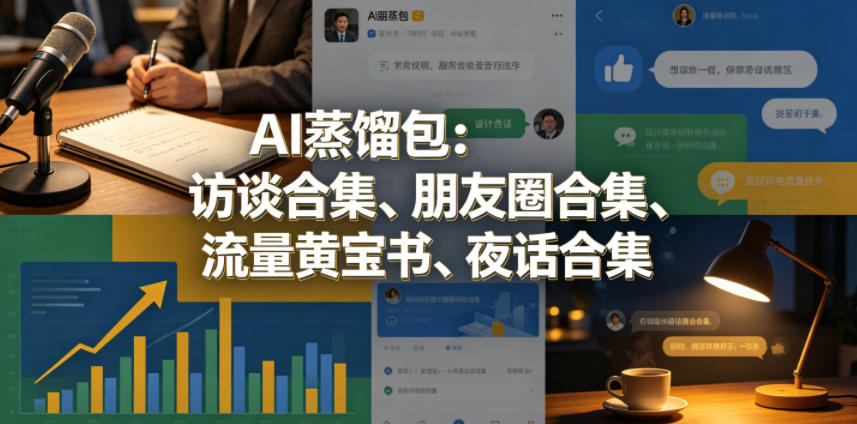 AI蒸馏包：访谈合集、朋友圈合集、流量黄宝书、夜话合集【文档】 - 臻优资源网