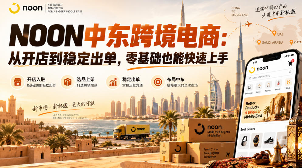 NOON中东跨境电商：从开店到稳定出单，零基础也能快速上手（更新2026） - 臻优资源网