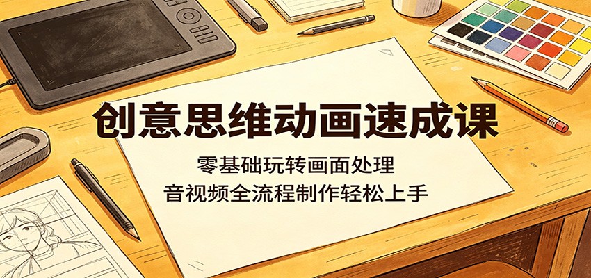 创意思维动画速成课：零基础玩转画面处理，音视频全流程制作轻松上手 - 臻优资源网