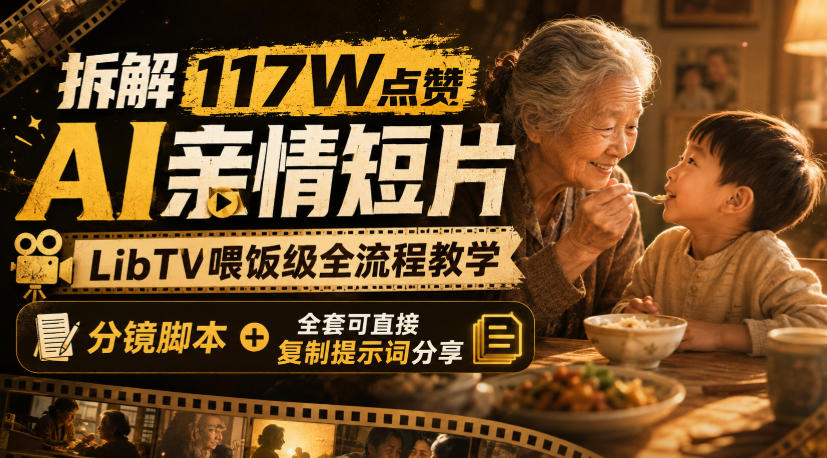 拆解117W点赞AI亲情短片，LibTV喂饭级全流程教学，分镜脚本+全套可直接复制提示词分享 - 臻优资源网