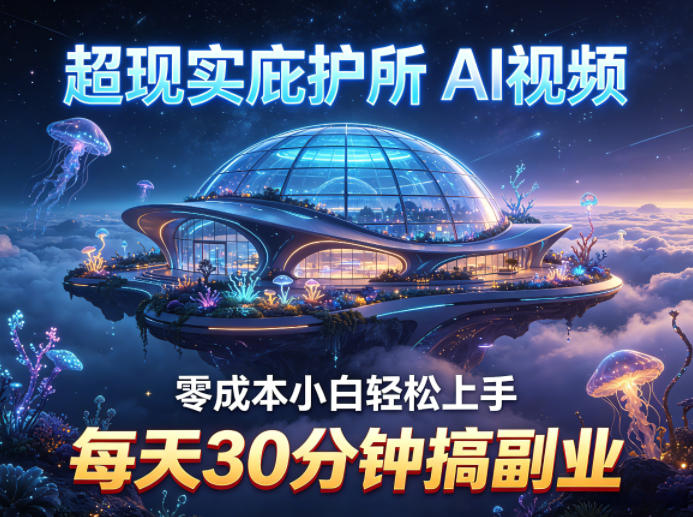 超现实庇护所AI视频项目拆解，零成本小白轻松上手，每天30分钟搞副业 - 臻优资源网