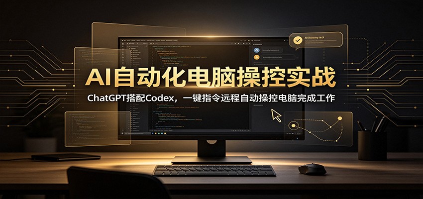 AI自动化电脑操控实战：ChatGPT搭配Codex，一键指令远程自动操控电脑完成工作 - 臻优资源网