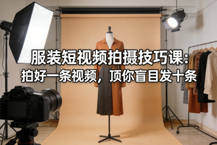 服装短视频拍摄技巧课：拍好一条视频，顶你盲目发十条 - 臻优资源网