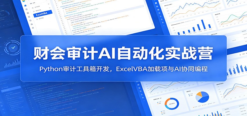 财会审计AI自动化实战营：Python审计工具箱开发，ExcelVBA加载项与AI协同编程 - 臻优资源网