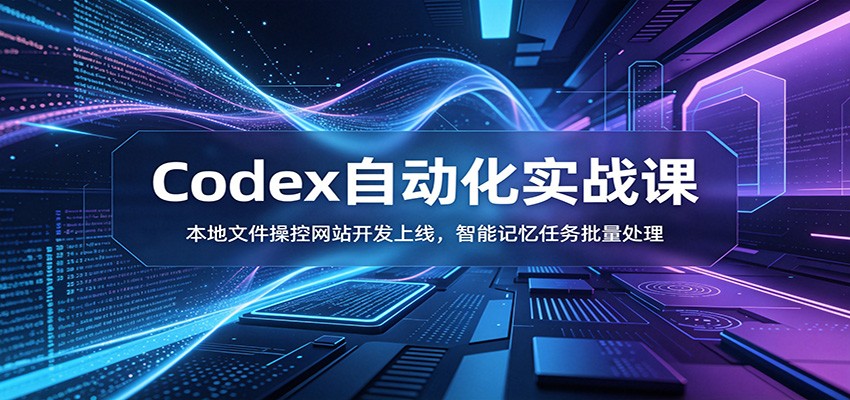 Codex自动化实战课:本地文件操控网站开发上线,智能记忆任务批量处理 - 臻优资源网