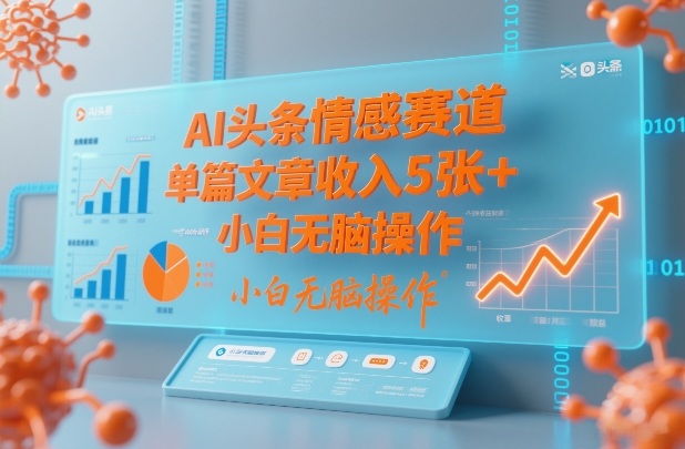 AI头条情感赛道,单篇文章收入5张+,小白无脑操作 - 臻优资源网
