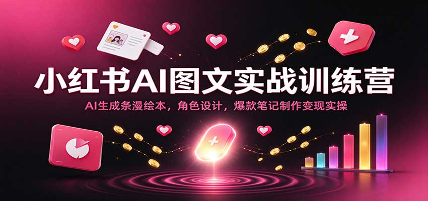 小红书AI图文实战训练营：AI生成条漫绘本，角色设计，爆款笔记制作变现实操 - 臻优资源网
