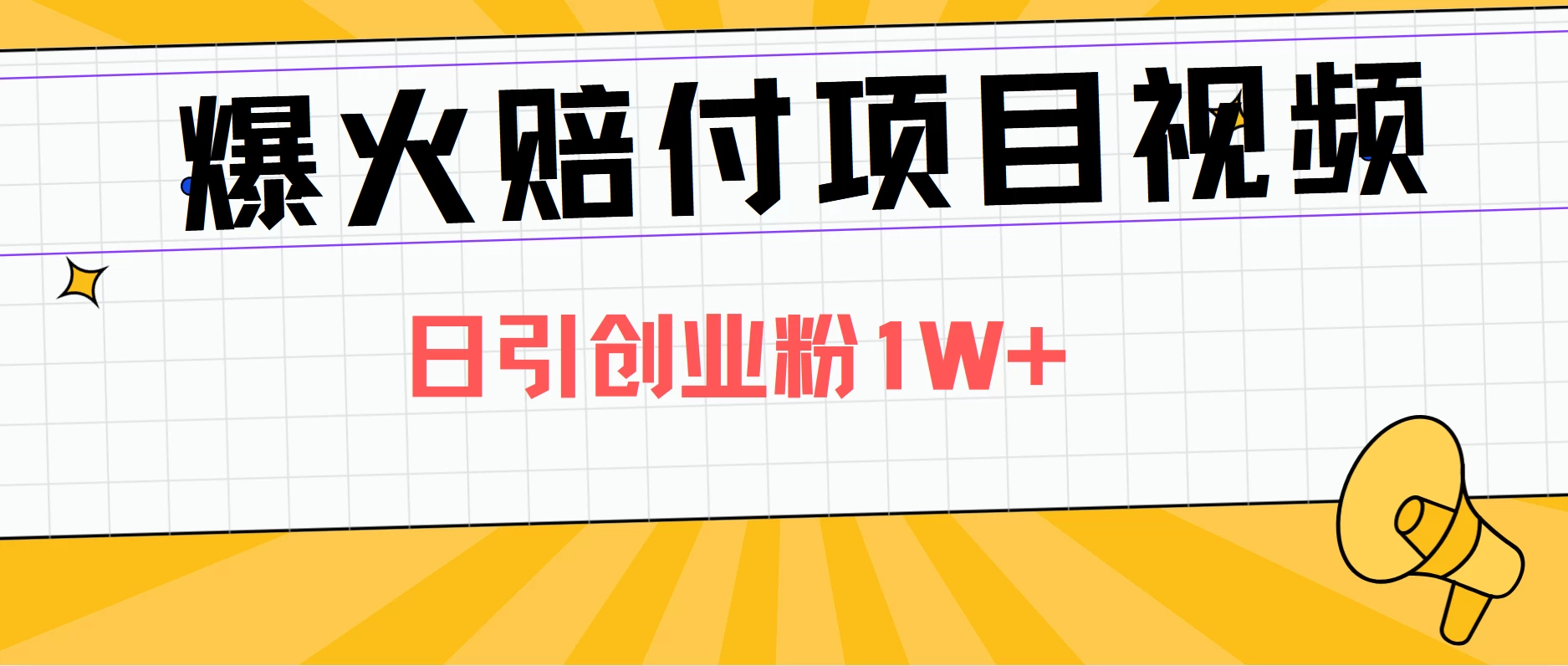 爆火赔付项目视频，全网平台进行引流，日引创业粉1W+ - 项目资源网