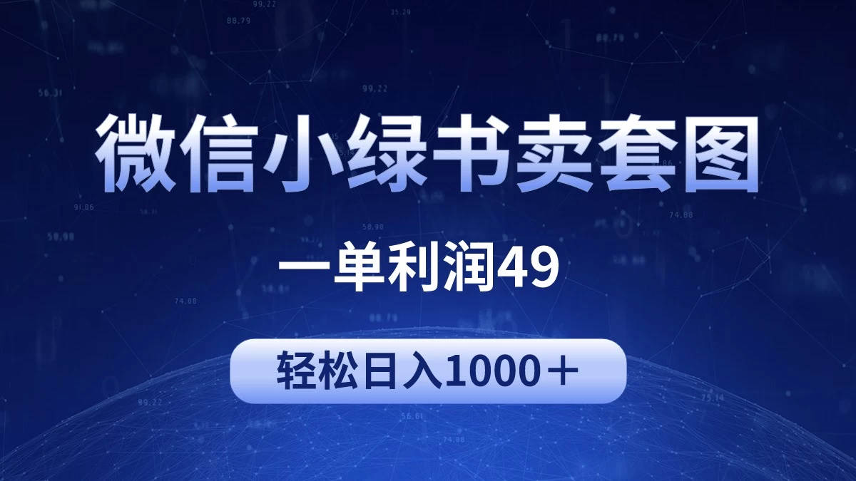 冷门微信小绿书卖美女套图,一单利润49,轻松日入1000+ - 项目资源网